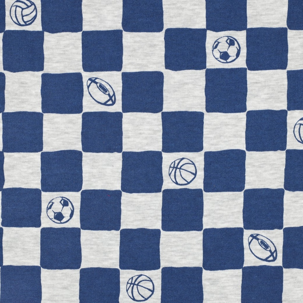 Jogging Sports Checks Blue/Grey Melange