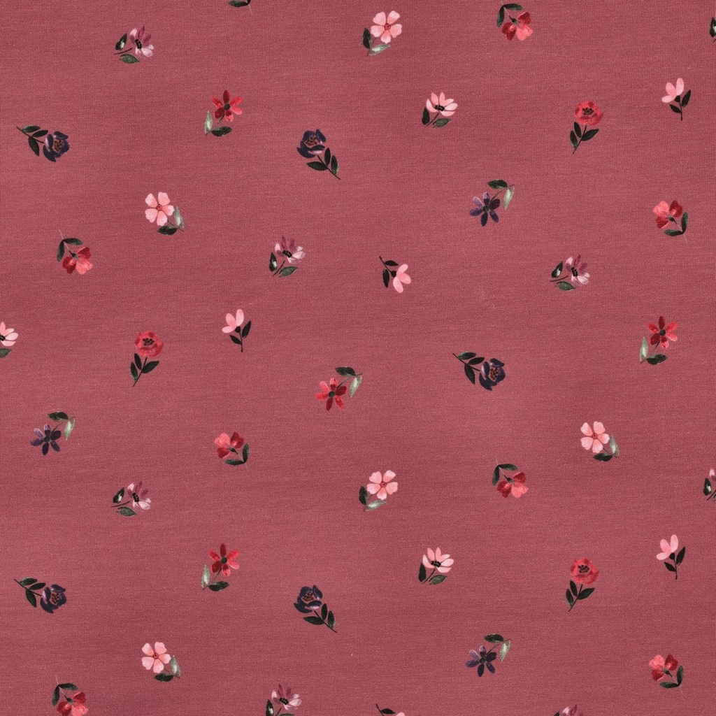 Jersey Bio Digital Little Flowers - Dark Rose