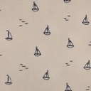 Double Gauze Embroidery Boats Natural