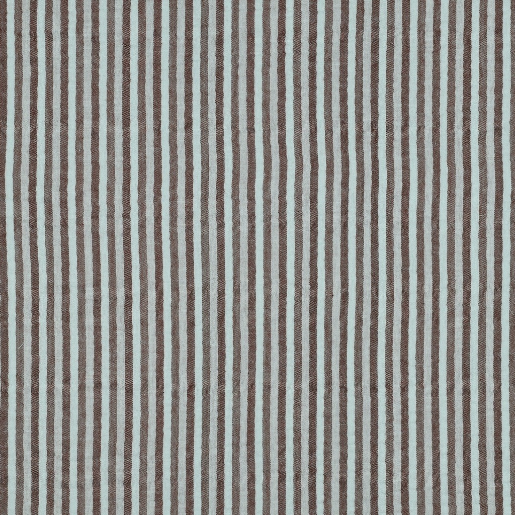 Double Gauze Yarn Dyed Stripes Blue/Brown