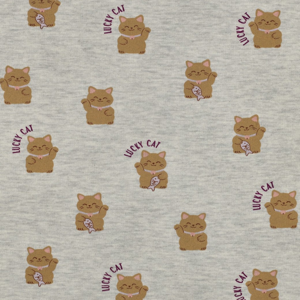 Sweat Melange Lucky Cats Off White