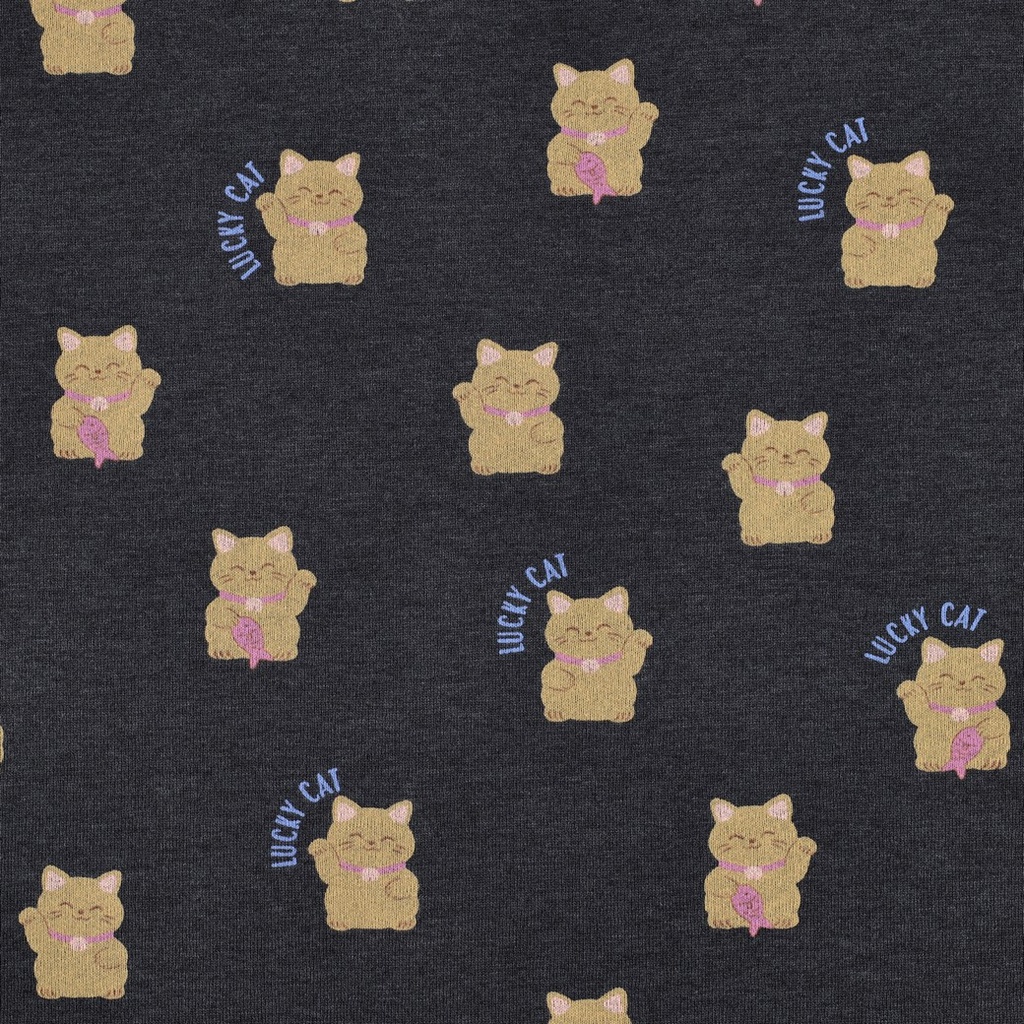 Sweat Melange Lucky Cats Dusty Navy