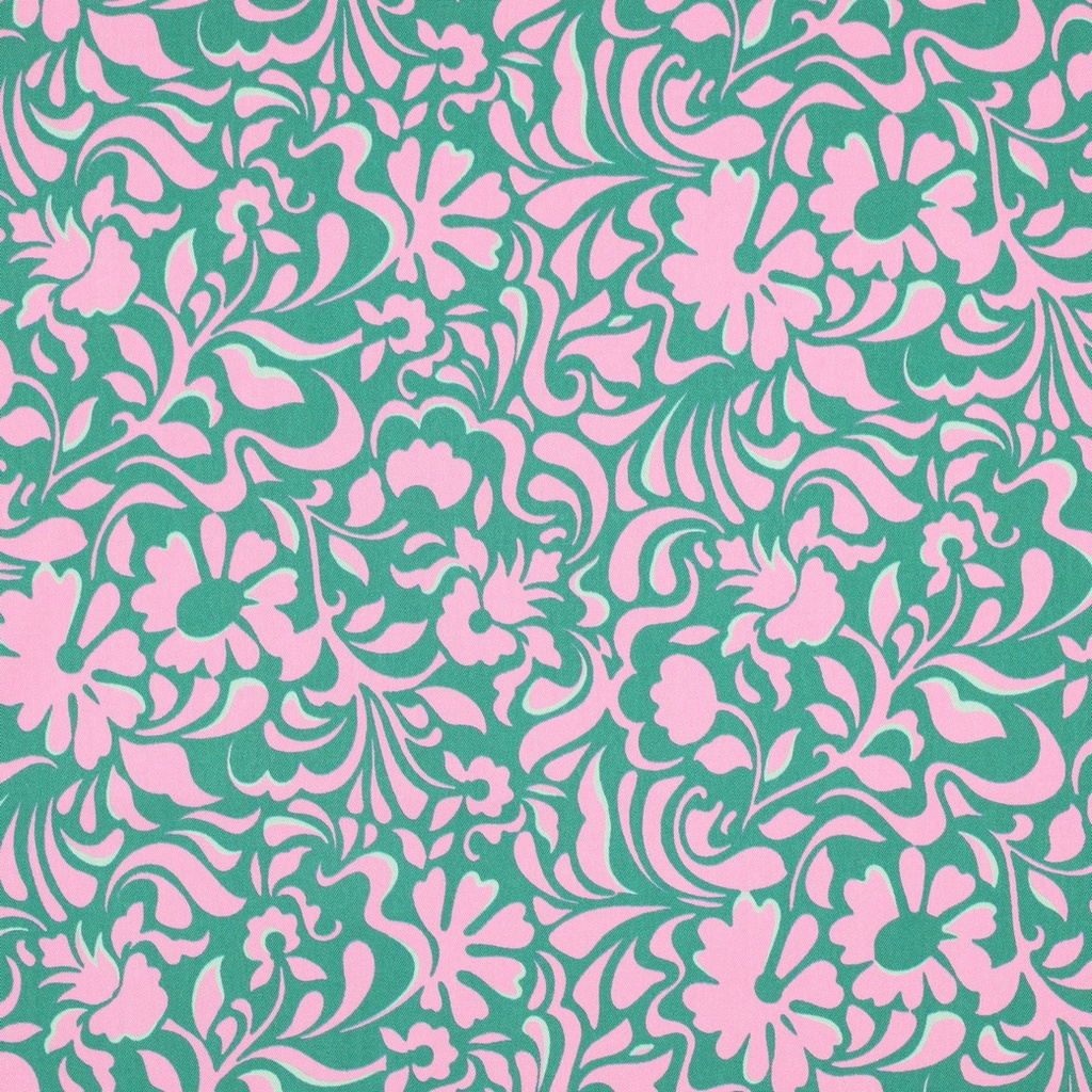 Viscose Rosella Stretch Leaves Green