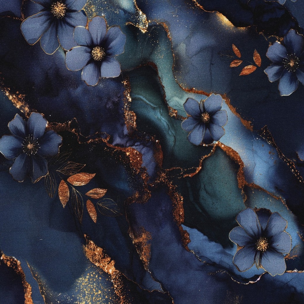 Punta di Roma Digital Flowered Blue