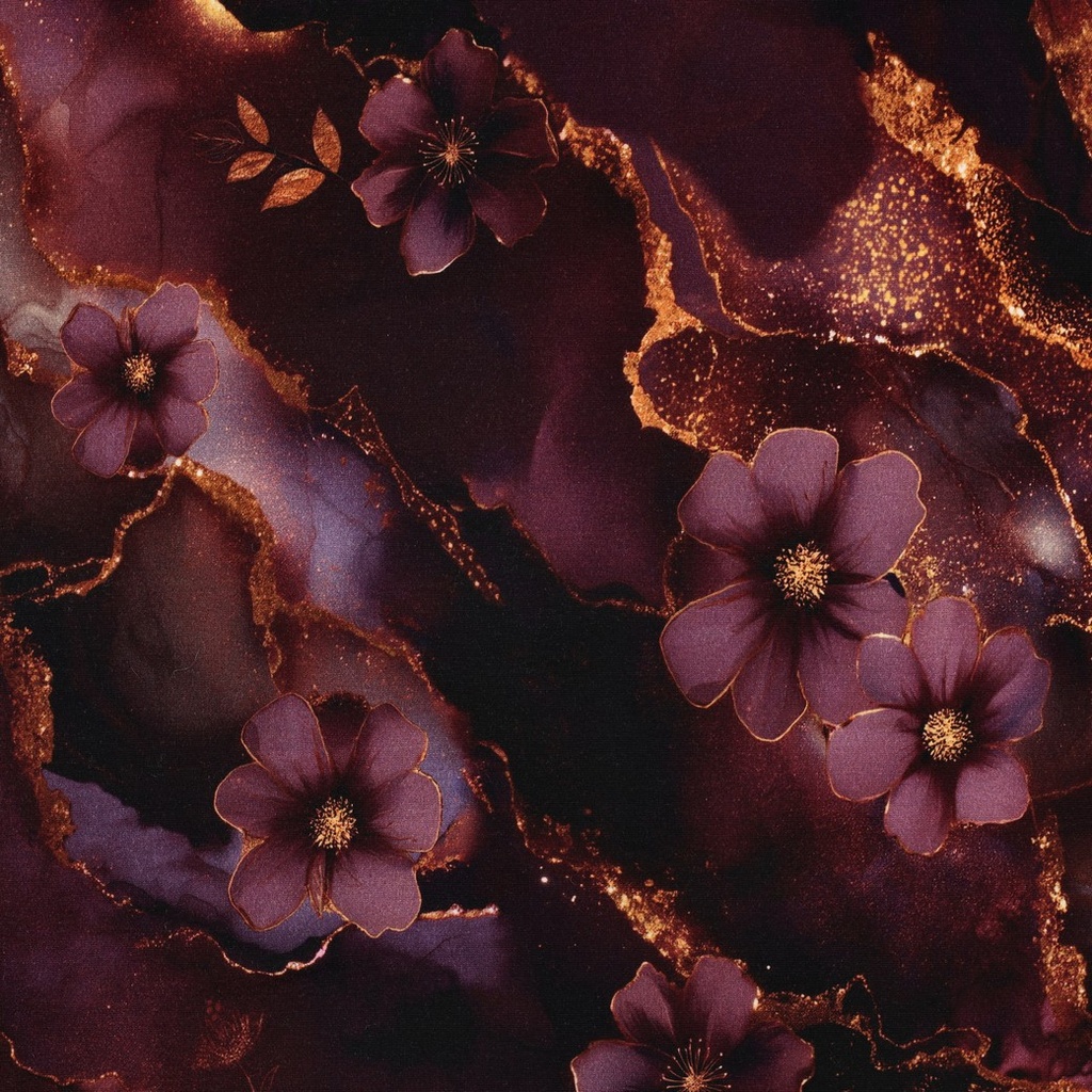 Punta di Roma Digital Flowered Aubergine