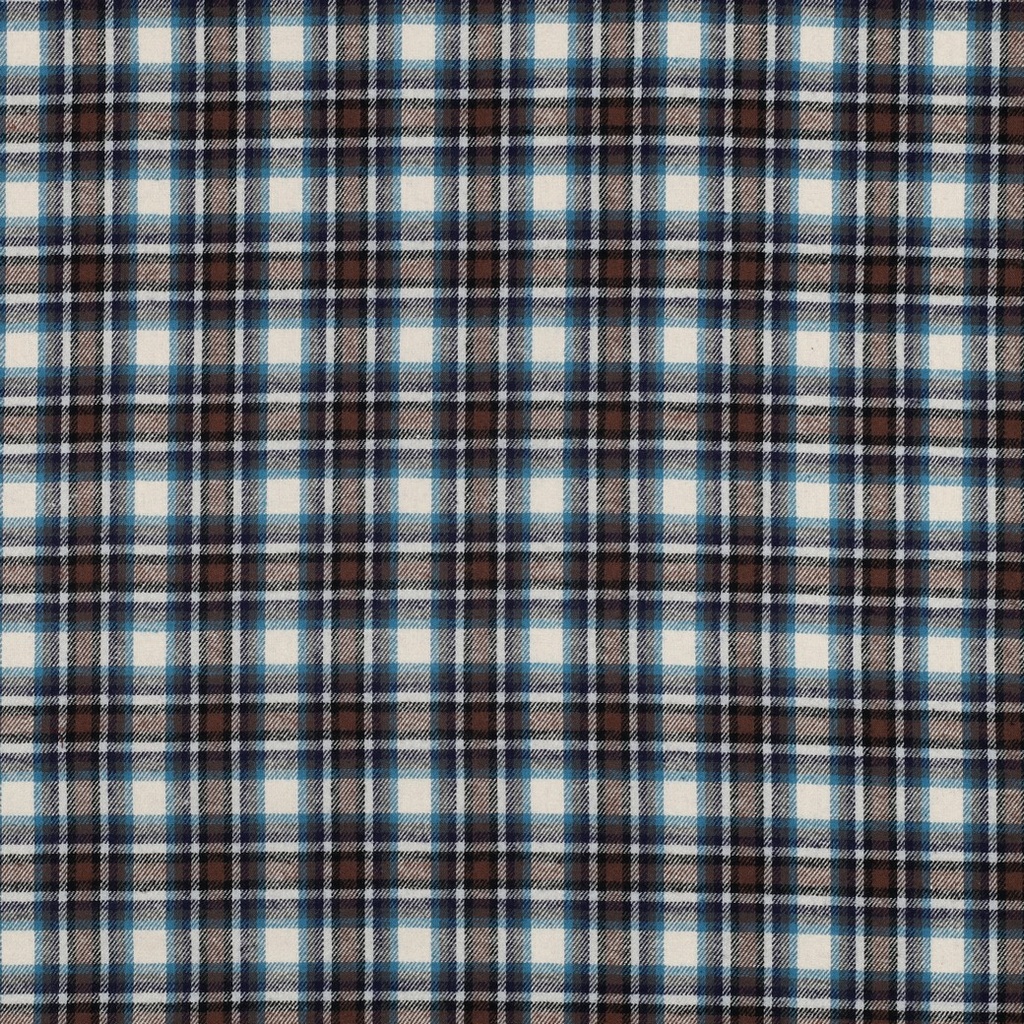 Cotton Yarn Dyed Brushed Checks Light Beige