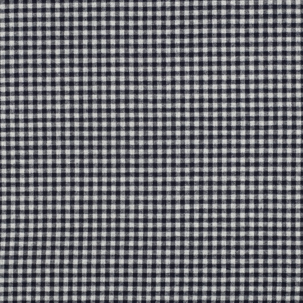 Cotton Yarn Dyed Brushed 5mm. Check Navy
