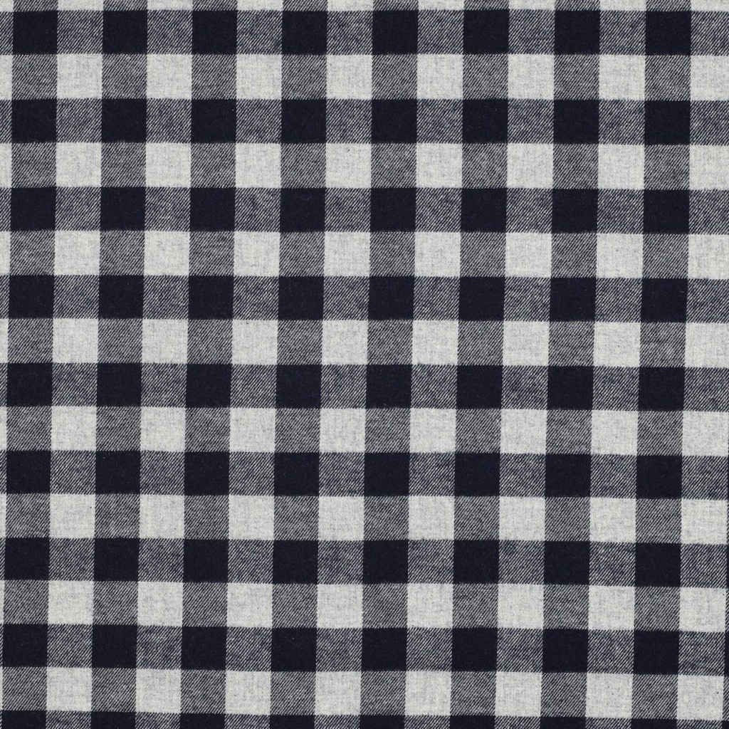 Cotton Yarn Dyed Brushed 20mm. Check Navy