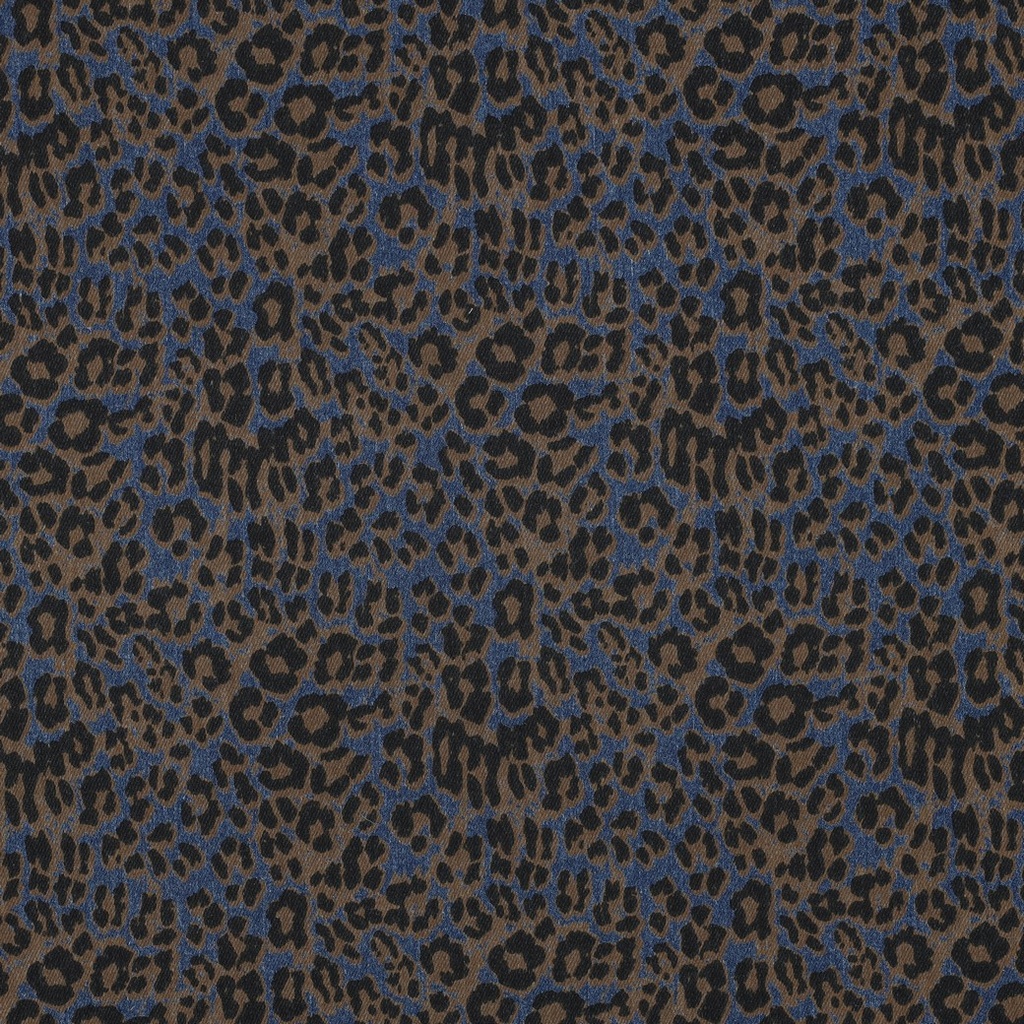 Denim Stretch Print Animal Skin Navy
