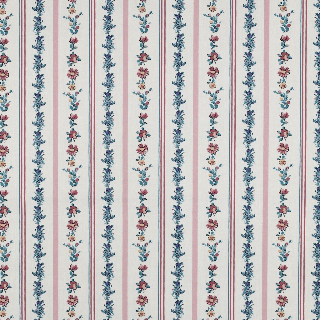 Fine Poplin Digital Flowerstripes White