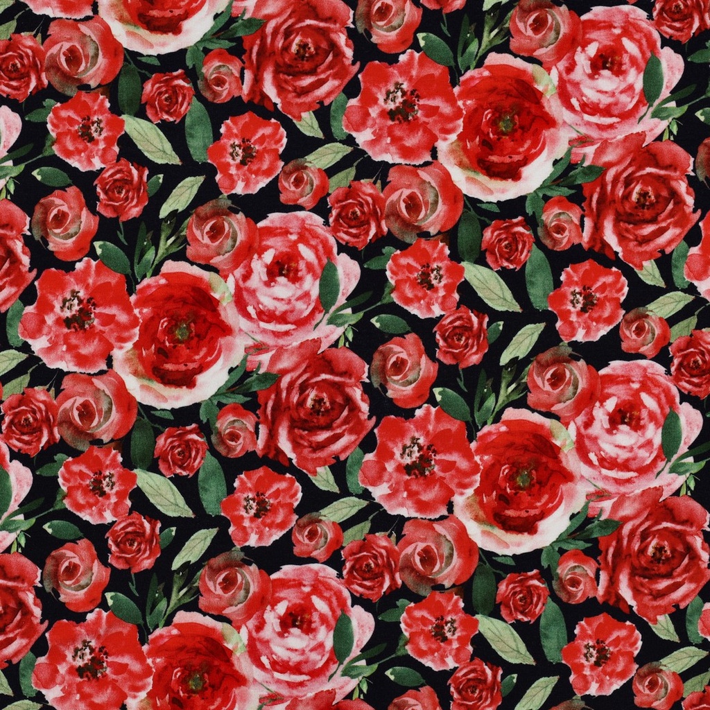 Punta di Roma Digital Red Roses - Navy