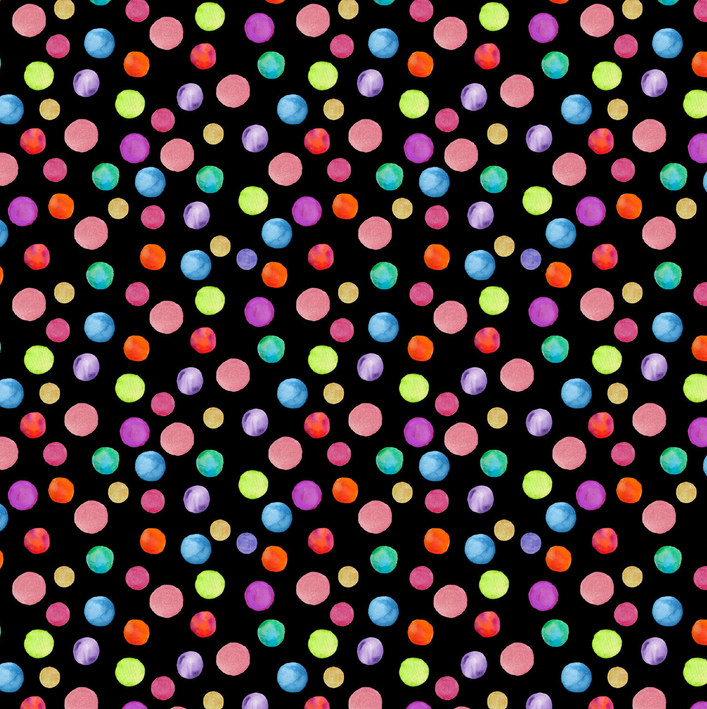 Cotton Poplin Digital Dots Black