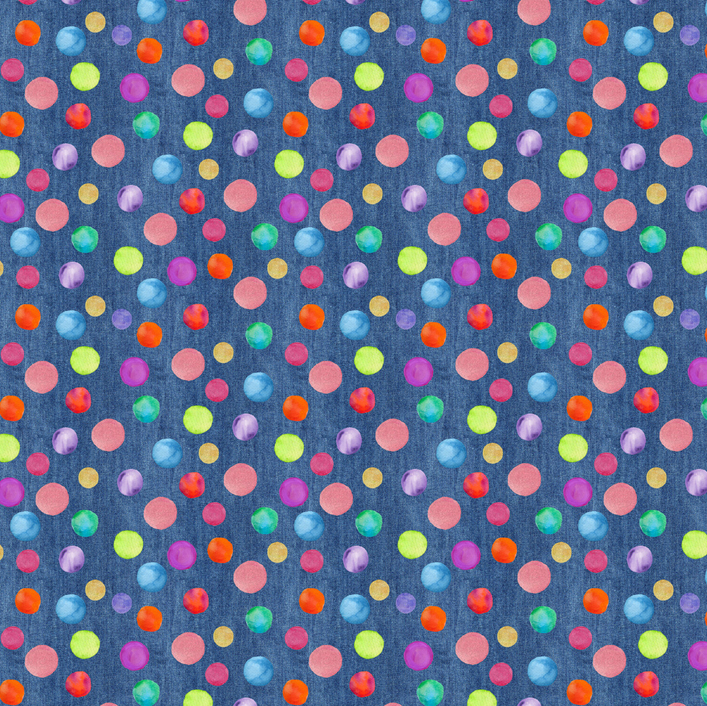 Cotton Poplin Digital Dots Denimblue
