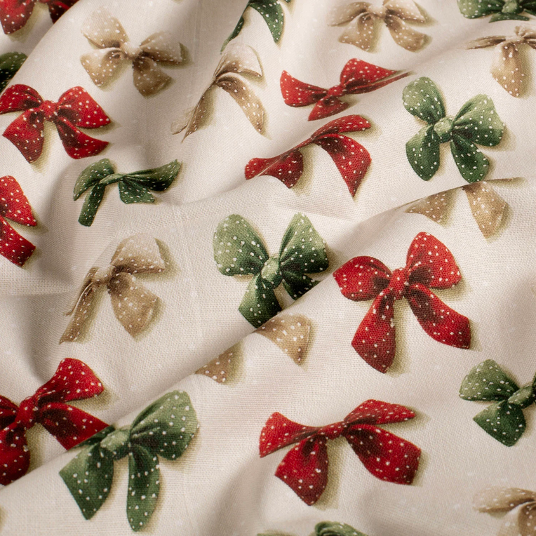 Kerst - Digital Print Bows - Off White