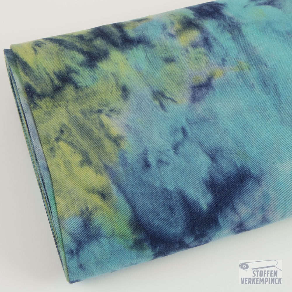 Heavy Jeans Tie-dye Aqua/Navy/Yellow