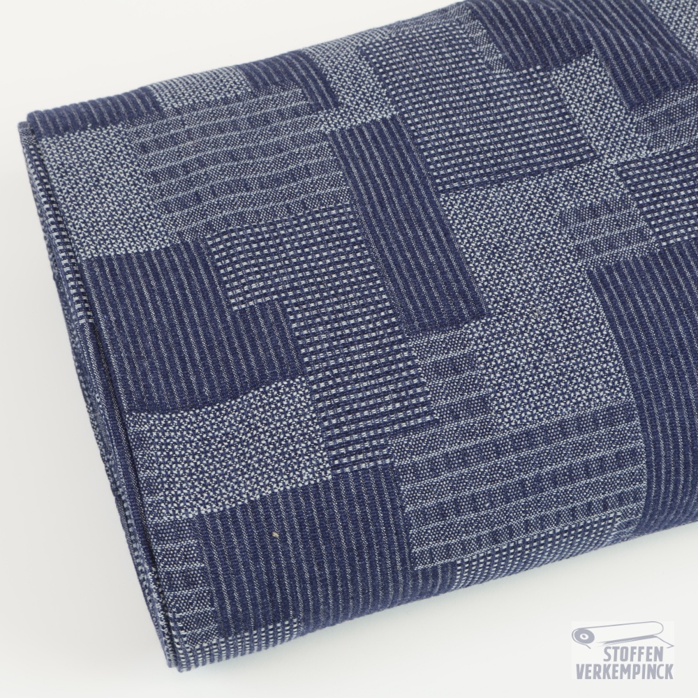Jeans Jacquard Blocks Dark Blue