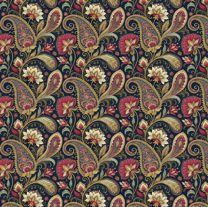 Viscose Jersey Digital Paisley Black