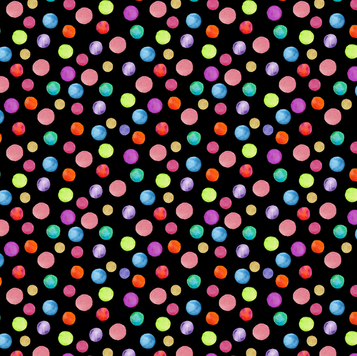 French Terry Digital Dots Black