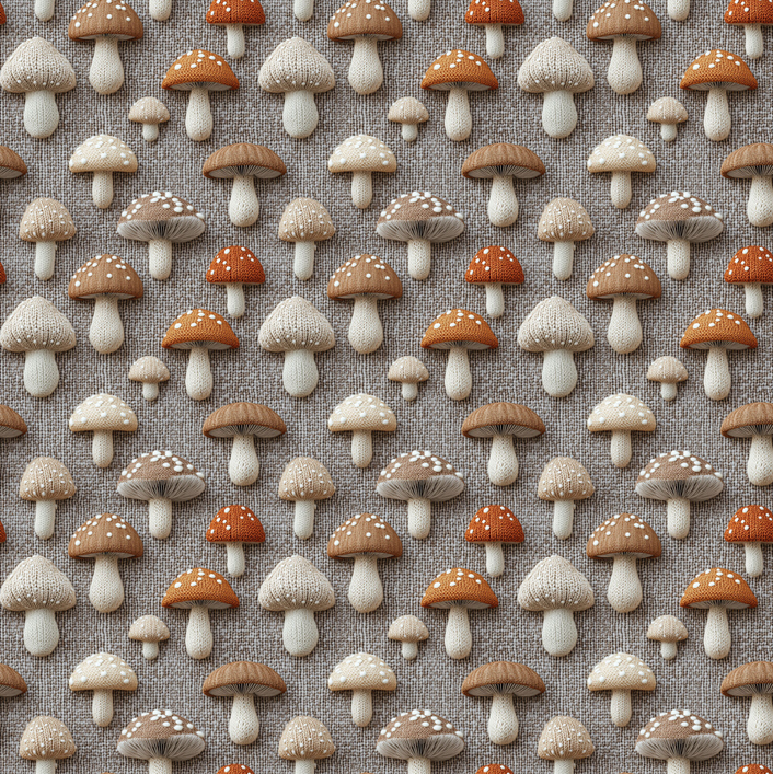 French Terry Digital Brushed Mushrooms Taupe