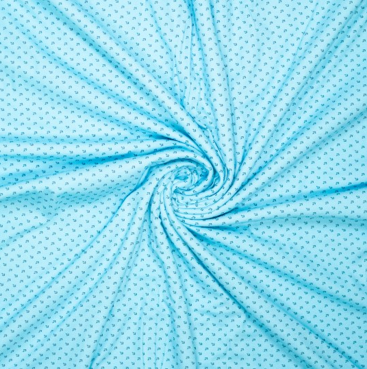 Jersey Katoen Anchor Aqua