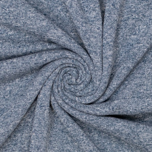 Tricot Fleece Melange Denimblue