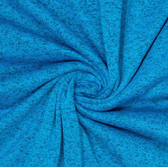 Tricot Fleece Melange Turquoise