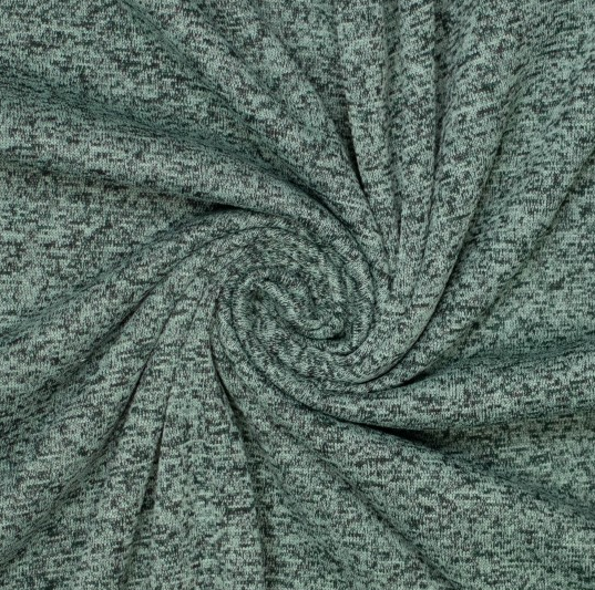 Tricot Fleece Melange Old Green