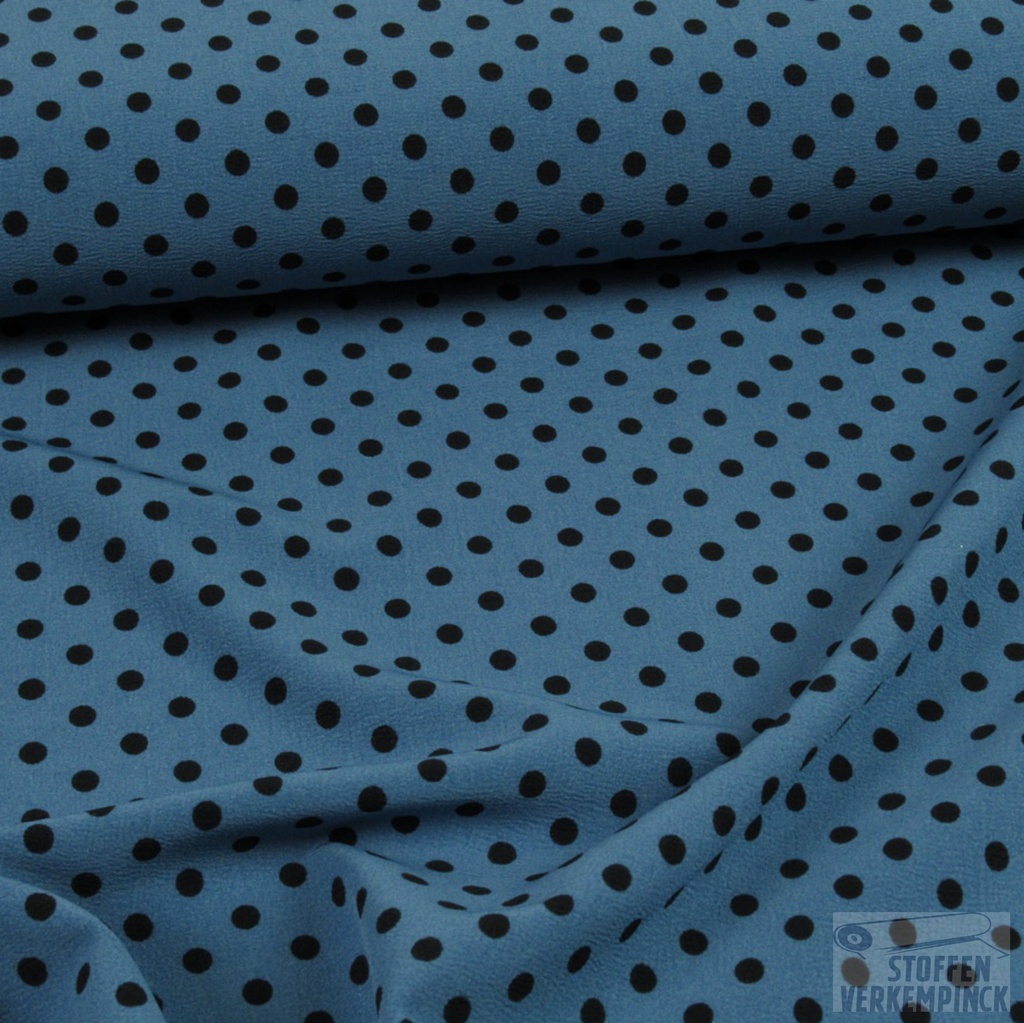 Bi-stretch Polyester Print Polka Dots Denim