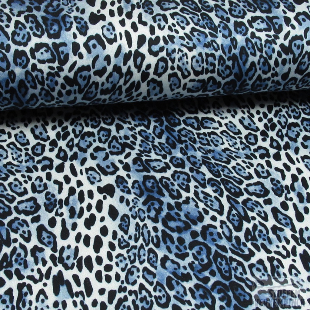 Breedtestretch Print Leopard Blue