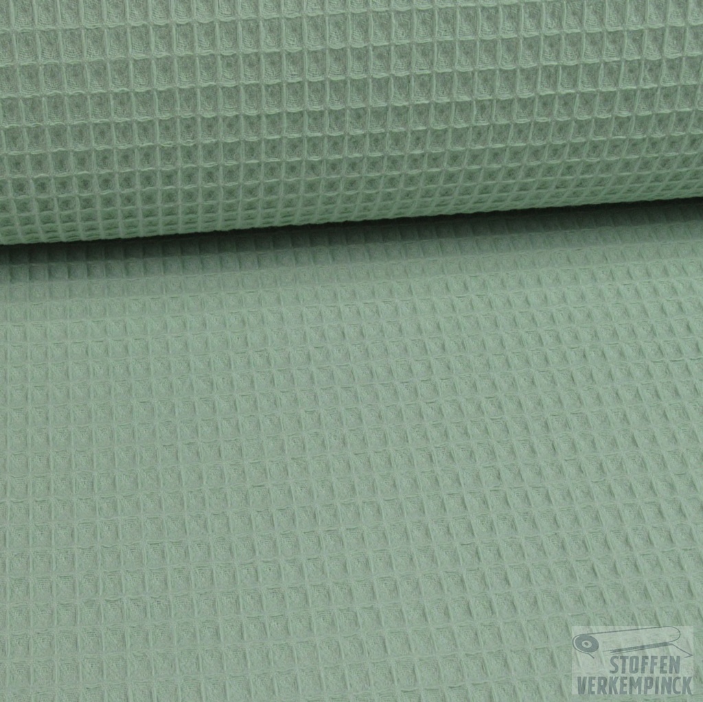 Gewafeld Katoen Mint