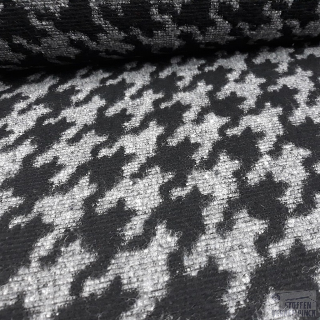Jacquard Pied de Signe Zwart & Grijs