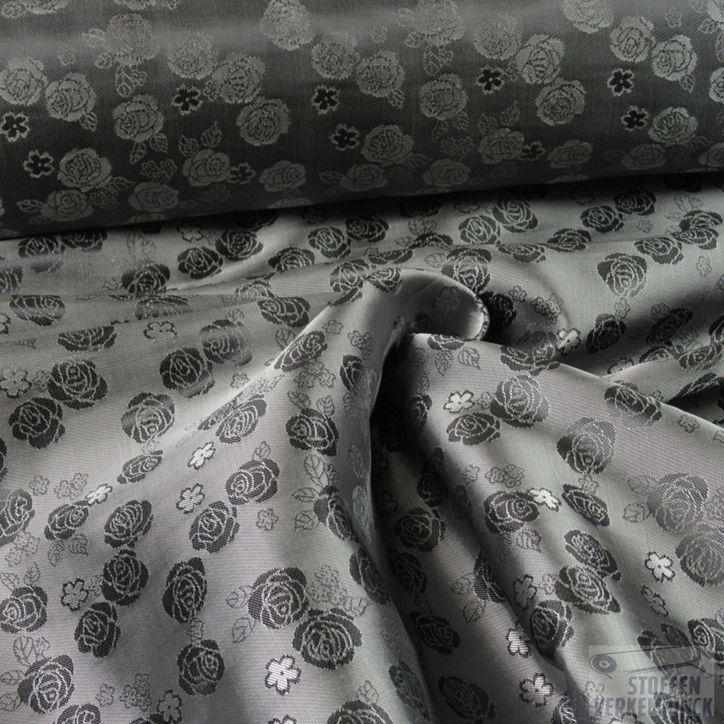 Jacquard Voering Rozen Grijs