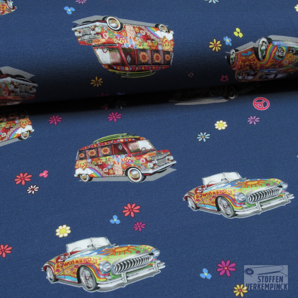 Jersey Digital Hippy Cars Navy