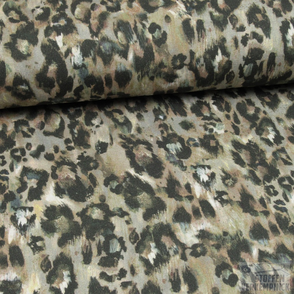 Jersey Digital Print Leopard Grey