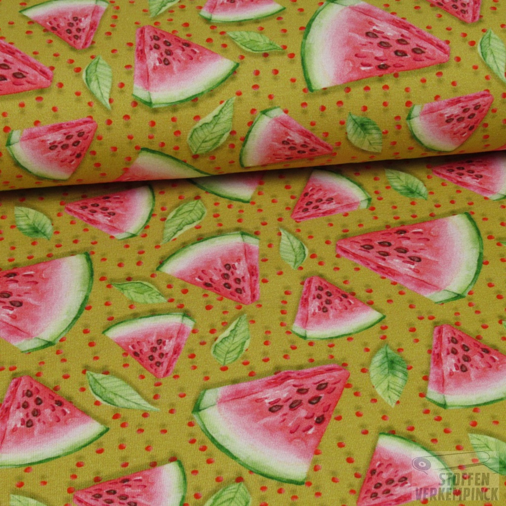 Jersey Digital Print Watermelons Ochre