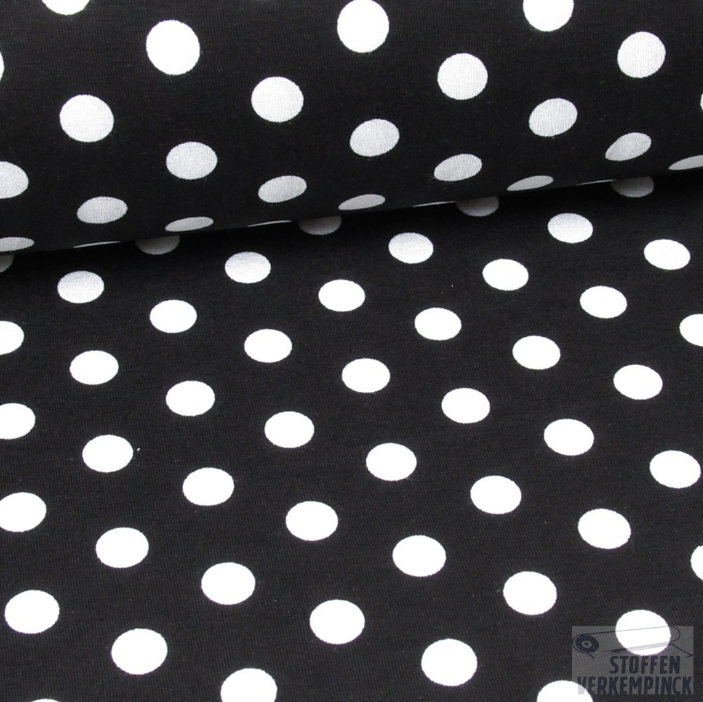 Jersey Print Big Dots Black