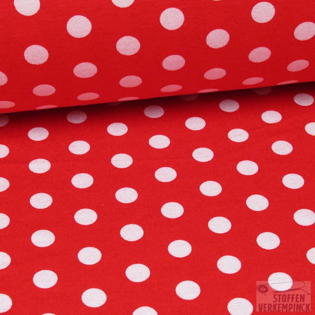 Jersey Print Big Dots Red