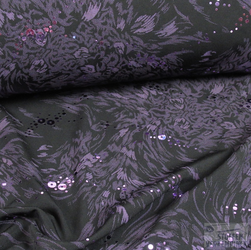Jersey Print en Pailleten Black/Purple