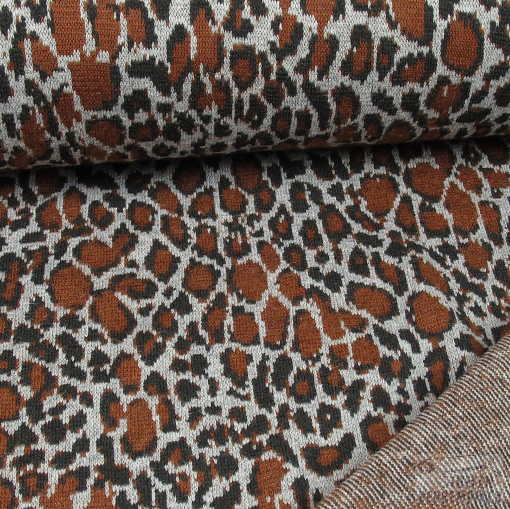 Jersey Jacquard Cheetah Brique