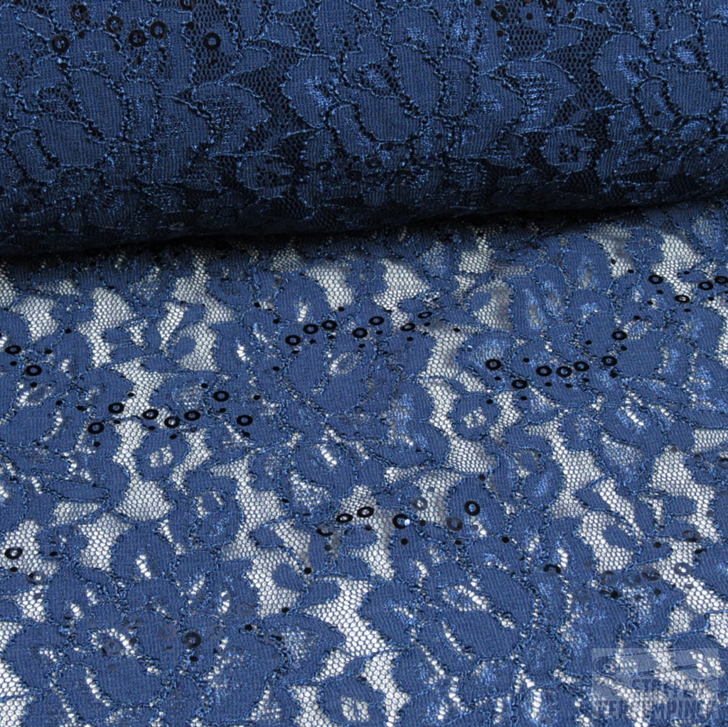 Kant met Pailletten Navy