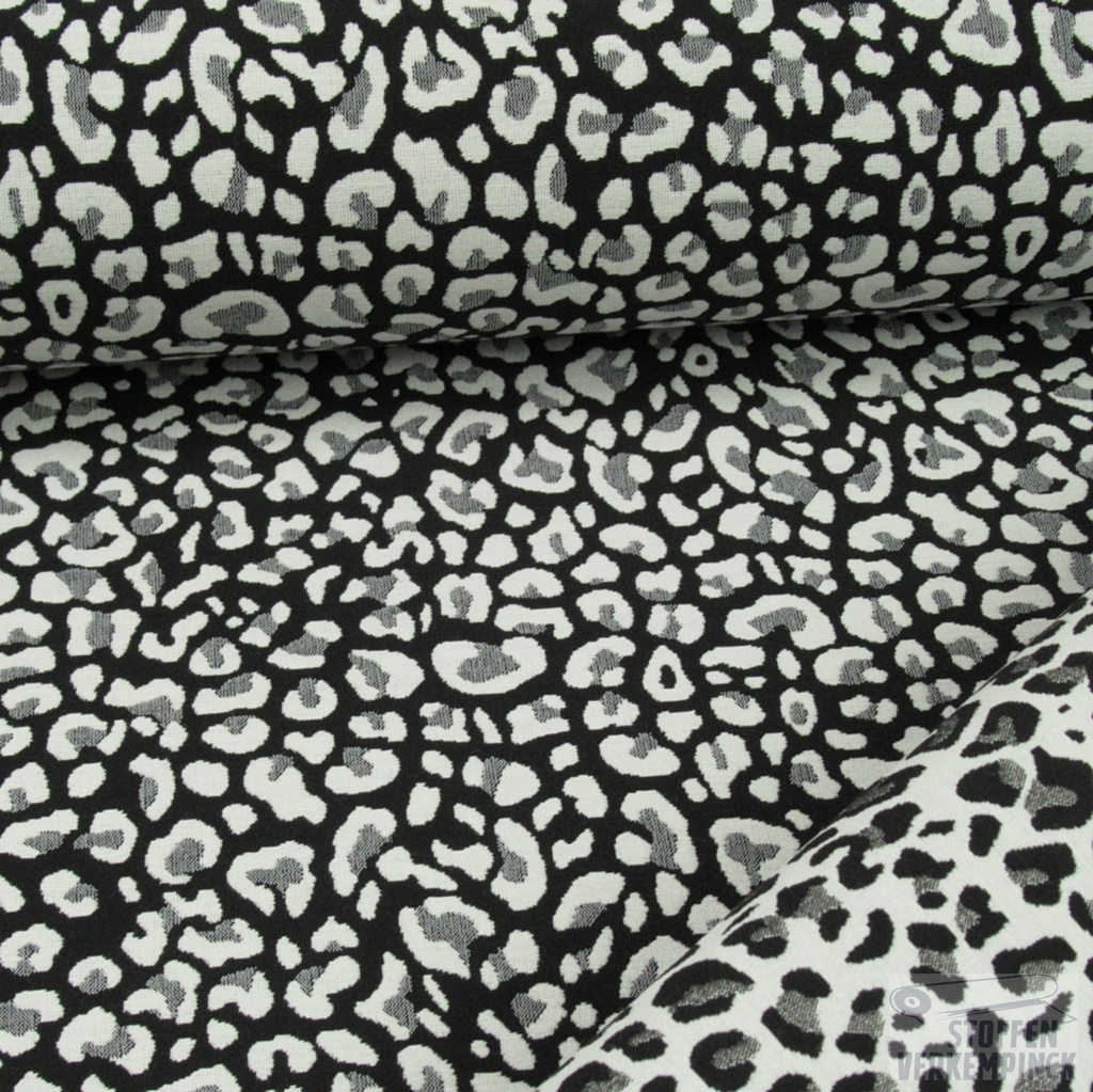 Lengtestretch Jacquard Amy Panther Black