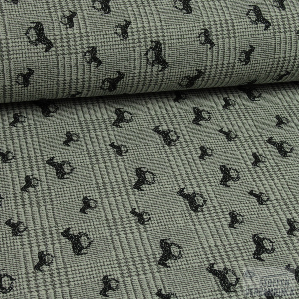 Lengtestretch Jacquard Pied de Poule Horses