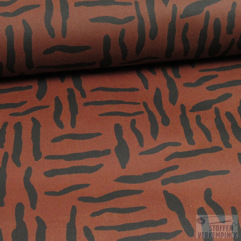 Oil Skin Print Abstract Zebra Rust