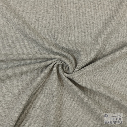 [BEW-2034] Ribjersey Licht Grijs Mélange - LAGE PRIJS