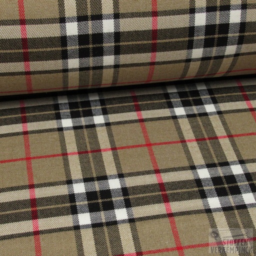 [VE-03036-006] Stretch Tartan Check Camel