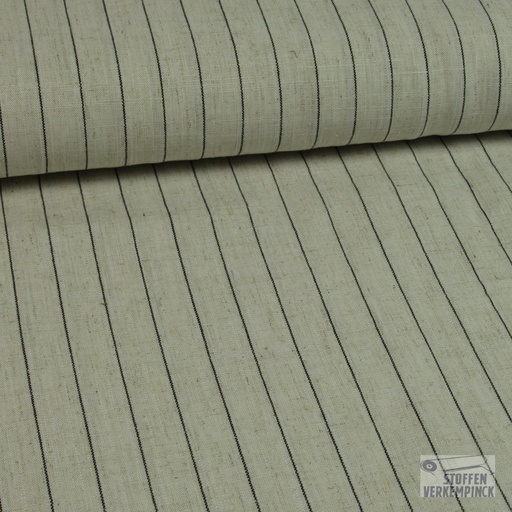 [096-0939-030] Viscose/Linnen Krijtstreep Ecru (VOORWASSEN)