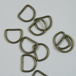 [287-43-20MM-GEELBRON] D-ring metaal 20mm geel brons(per stuk)