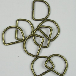 [287-43-25MM-GEELBRON] D-ring metaal 25mm geel brons(per stuk)
