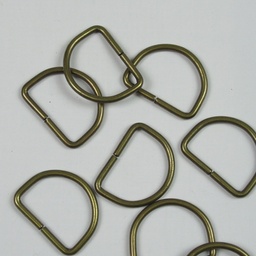 [287-43-30MM-GEELBRON] D-ring metaal 30mm geel brons (per stuk)