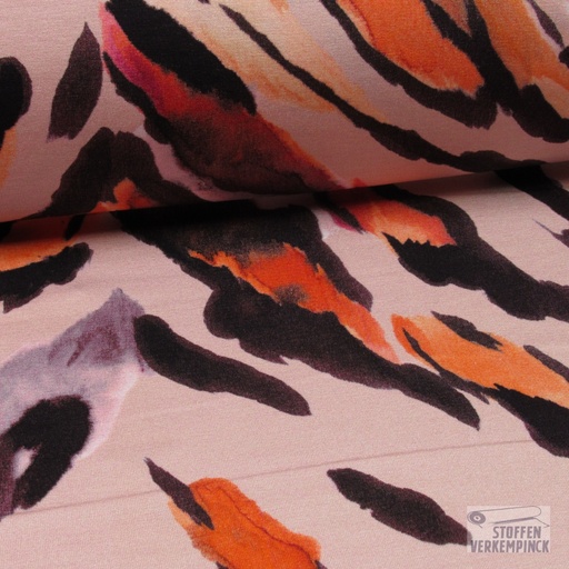 [420-2098] Viscose Jersey Zebravariant Groot Rose